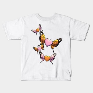 Butterfly Hearts Kids T-Shirt